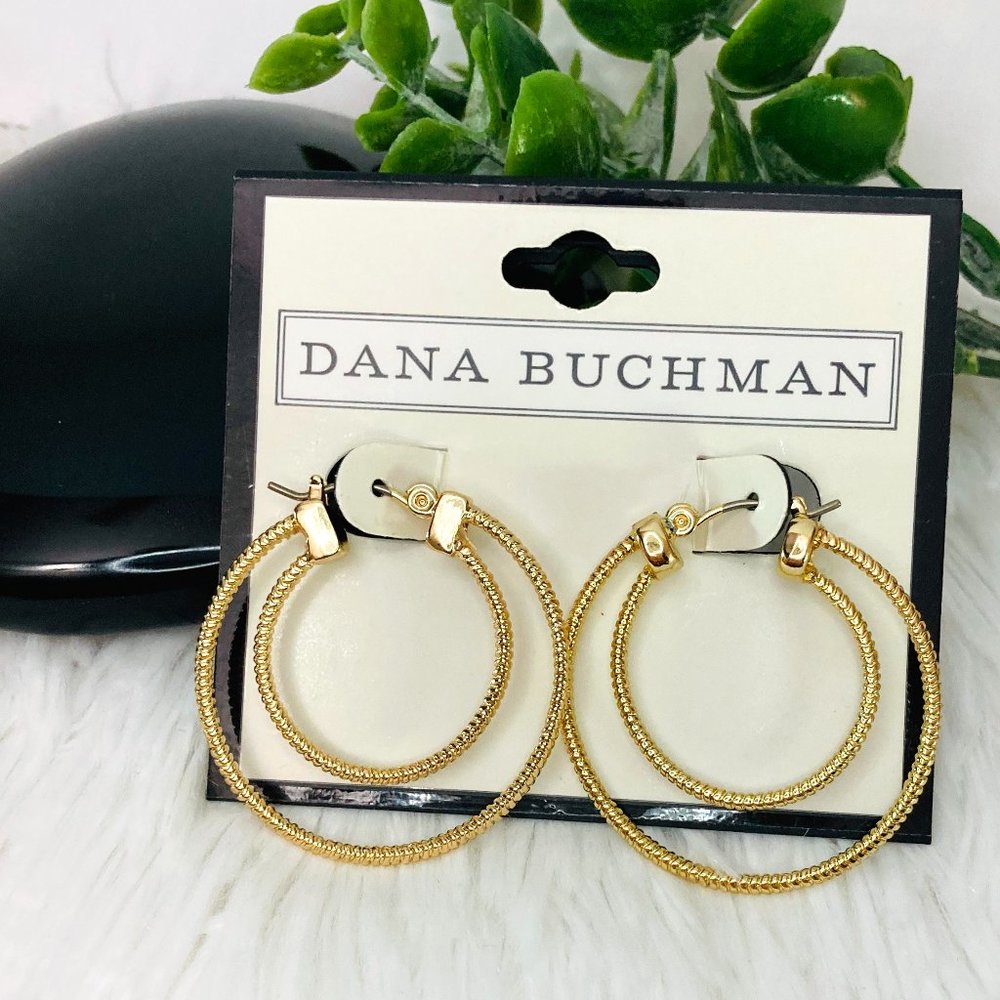Gold double hoop earrings